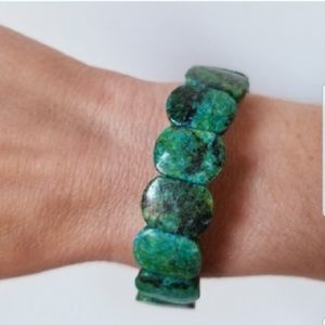 Chrysocolla Green Blue Stretch Bracelet